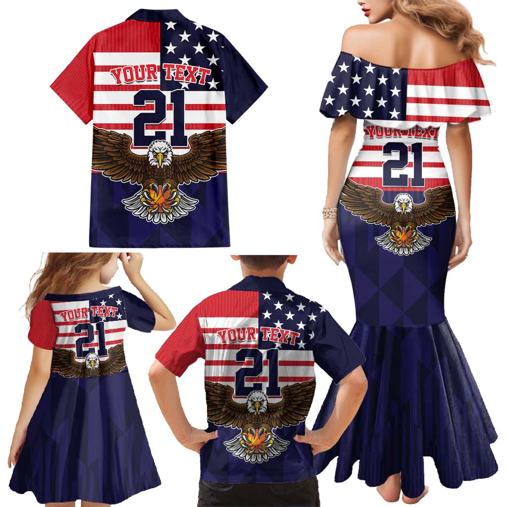 United States Basketball Custom Family Matching Mermaid Dress and Hawaiian Shirt Team USA One For All
