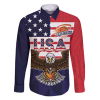 United States Basketball Custom Family Matching Off The Shoulder Long Sleeve Dress and Hawaiian Shirt Team USA One For All