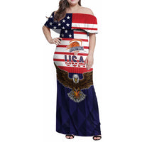 United States Basketball Custom Family Matching Off Shoulder Maxi Dress and Hawaiian Shirt Team USA One For All