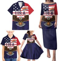 United States Basketball Custom Family Matching Puletasi and Hawaiian Shirt Team USA One For All