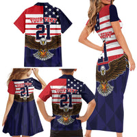 United States Basketball Custom Family Matching Short Sleeve Bodycon Dress and Hawaiian Shirt Team USA One For All