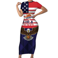 United States Basketball Custom Family Matching Short Sleeve Bodycon Dress and Hawaiian Shirt Team USA One For All
