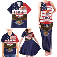 United States Basketball Custom Family Matching Tank Maxi Dress and Hawaiian Shirt Team USA One For All