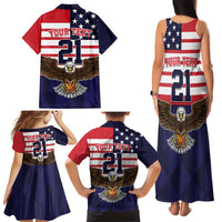 United States Basketball Custom Family Matching Tank Maxi Dress and Hawaiian Shirt Team USA One For All