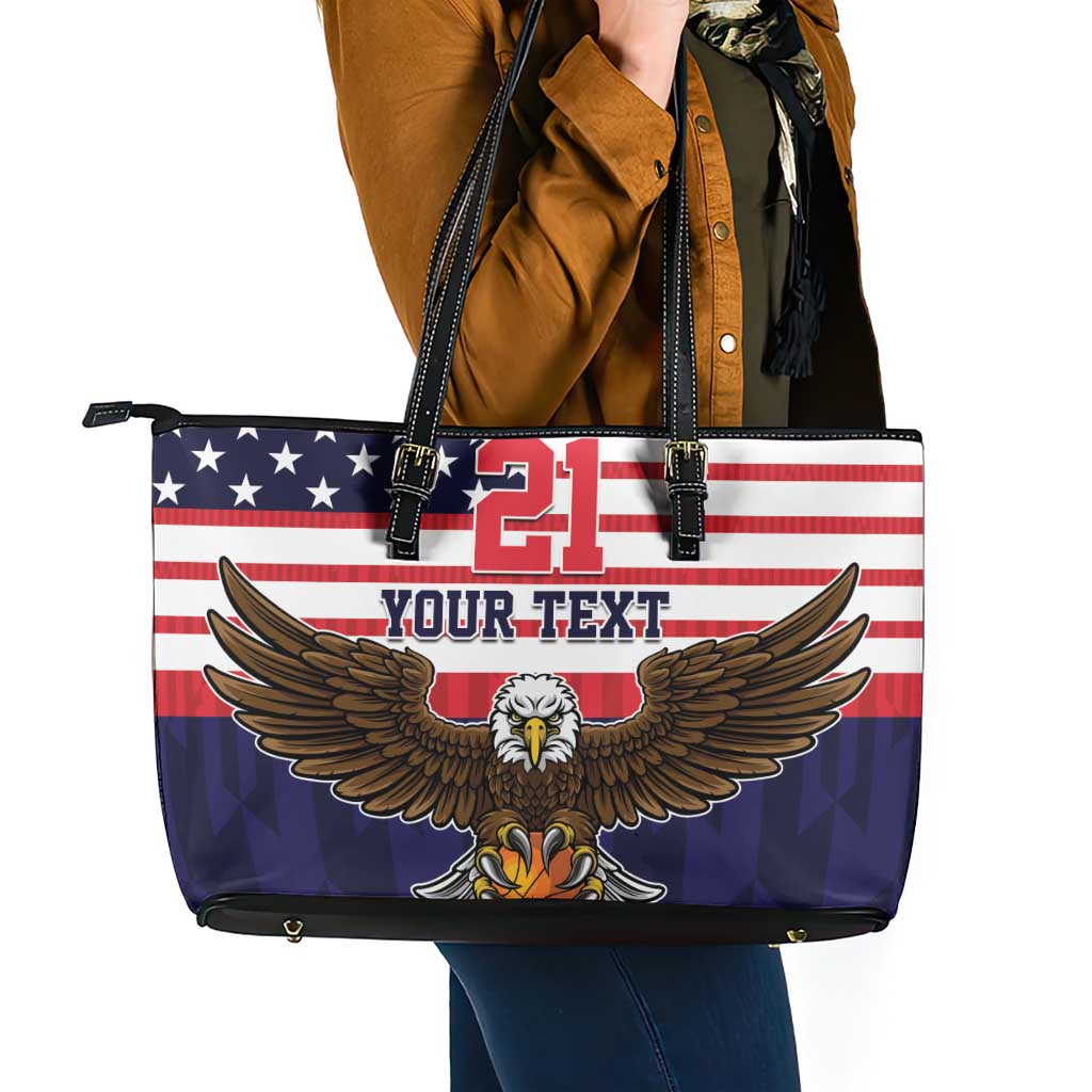 United States Basketball Custom Leather Tote Bag Team USA One For All