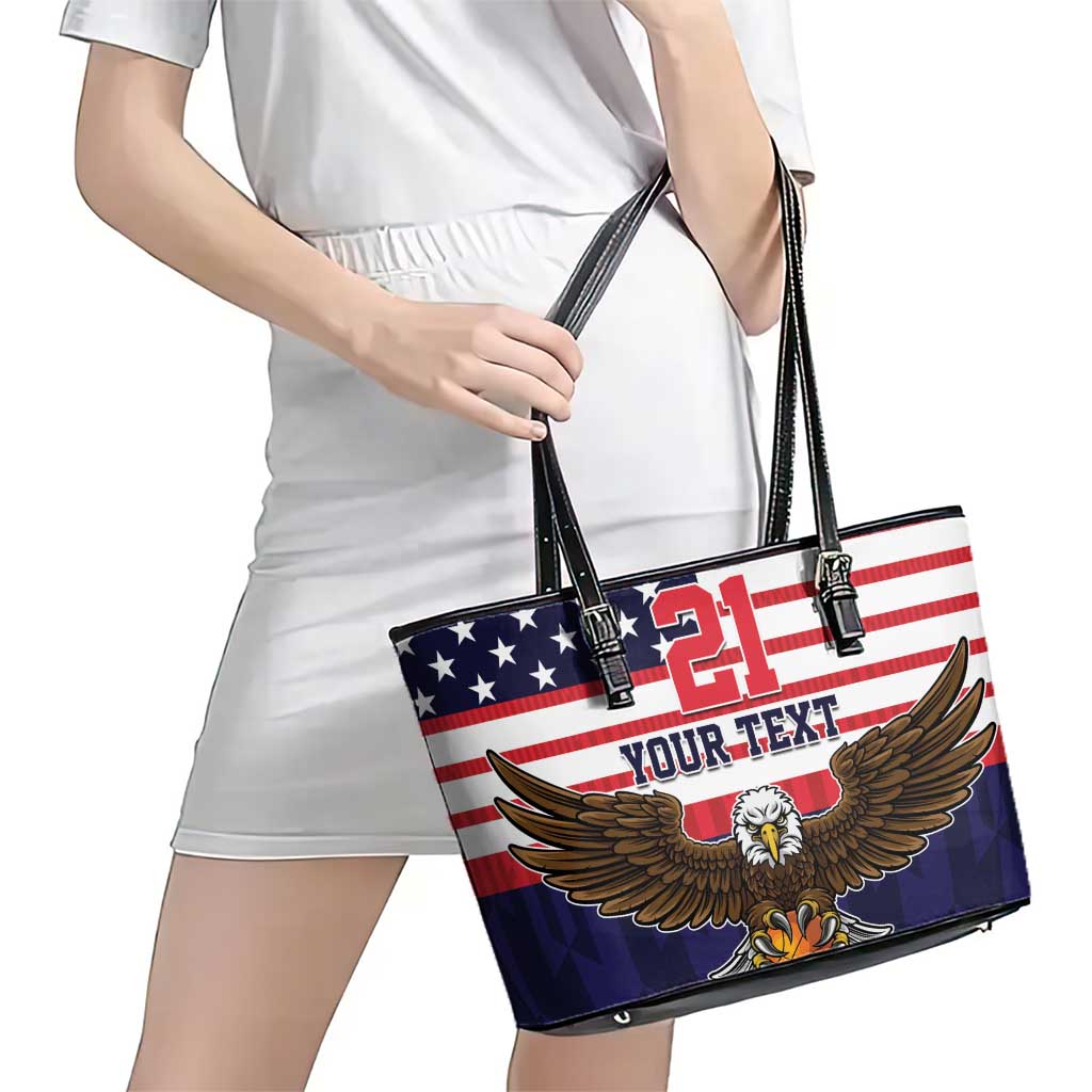 United States Basketball Custom Leather Tote Bag Team USA One For All