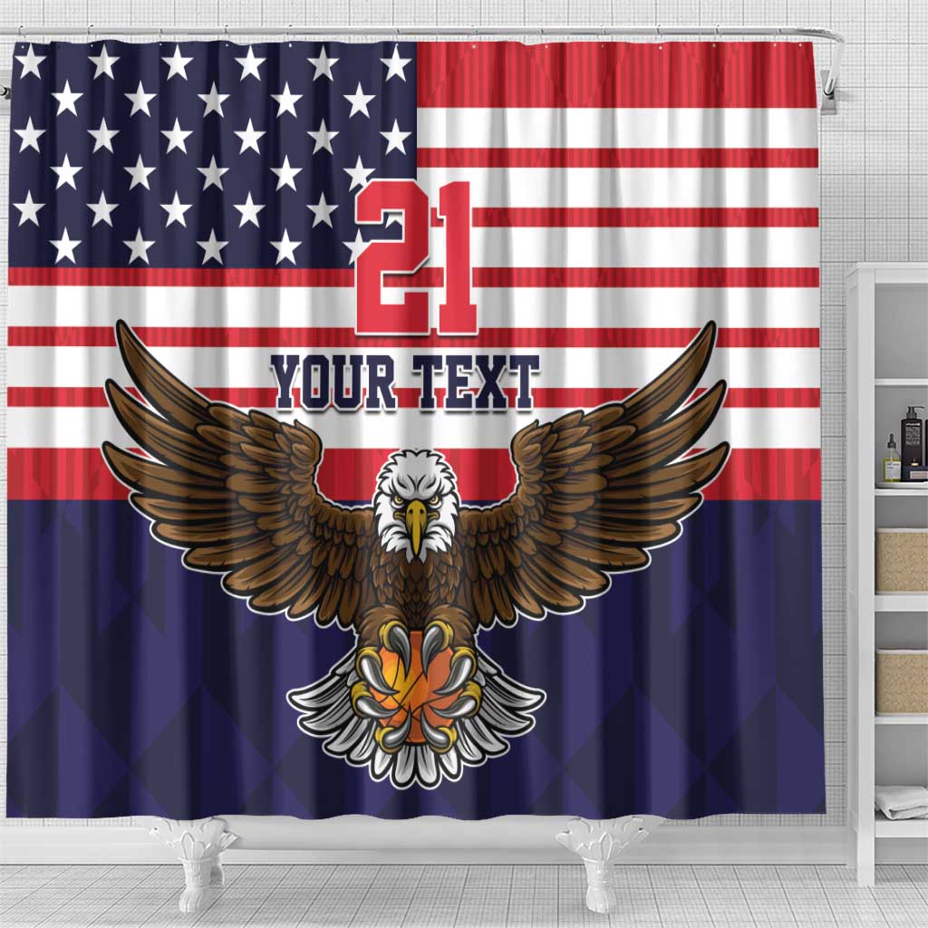 United States Basketball Custom Shower Curtain Team USA One For All