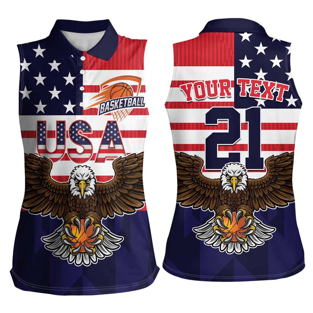 United States Basketball Custom Women Sleeveless Polo Shirt Team USA One For All