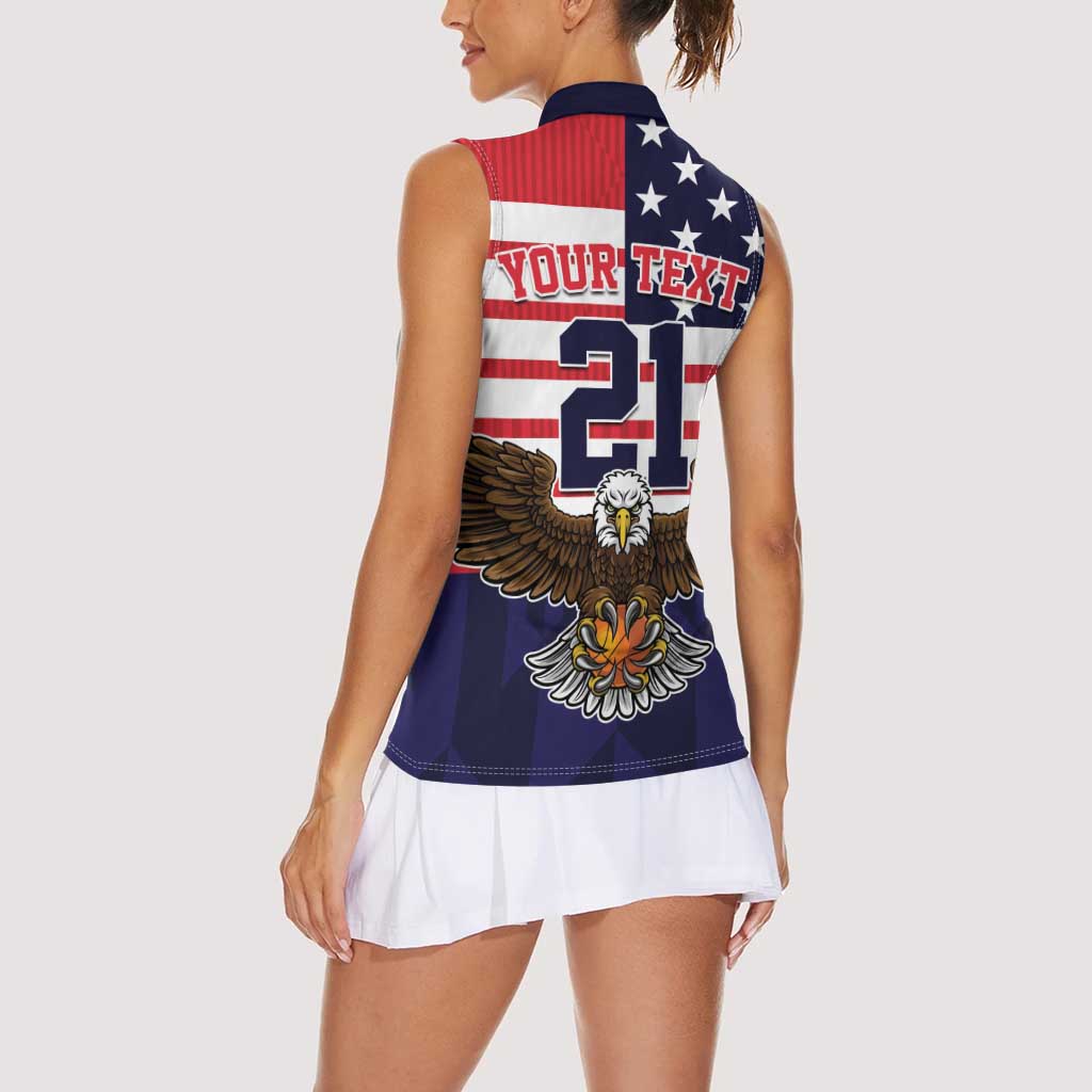 United States Basketball Custom Women Sleeveless Polo Shirt Team USA One For All