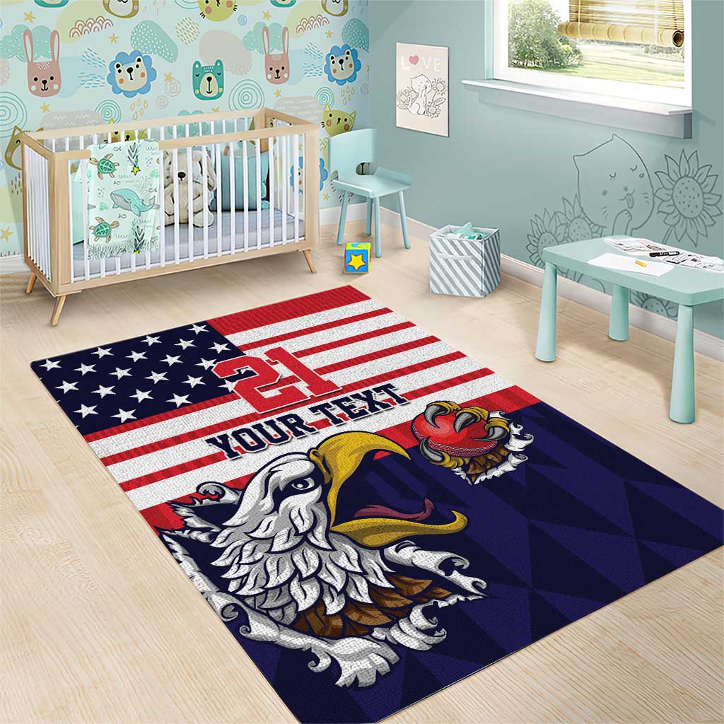 United States Cricket Custom Area Rug Team USA One For All