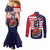 United States Cricket Custom Couples Matching Mermaid Dress and Long Sleeve Button Shirt Team USA One For All