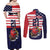 United States Cricket Custom Couples Matching Off Shoulder Maxi Dress and Long Sleeve Button Shirt Team USA One For All