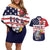 United States Cricket Custom Couples Matching Off Shoulder Short Dress and Hawaiian Shirt Team USA One For All