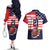 United States Cricket Custom Couples Matching Off The Shoulder Long Sleeve Dress and Hawaiian Shirt Team USA One For All
