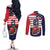 United States Cricket Custom Couples Matching Off The Shoulder Long Sleeve Dress and Long Sleeve Button Shirt Team USA One For All