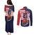United States Cricket Custom Couples Matching Puletasi and Long Sleeve Button Shirt Team USA One For All