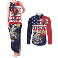 United States Cricket Custom Couples Matching Tank Maxi Dress and Long Sleeve Button Shirt Team USA One For All