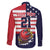 United States Cricket Custom Family Matching Off The Shoulder Long Sleeve Dress and Hawaiian Shirt Team USA One For All