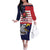 United States Cricket Custom Family Matching Off The Shoulder Long Sleeve Dress and Hawaiian Shirt Team USA One For All