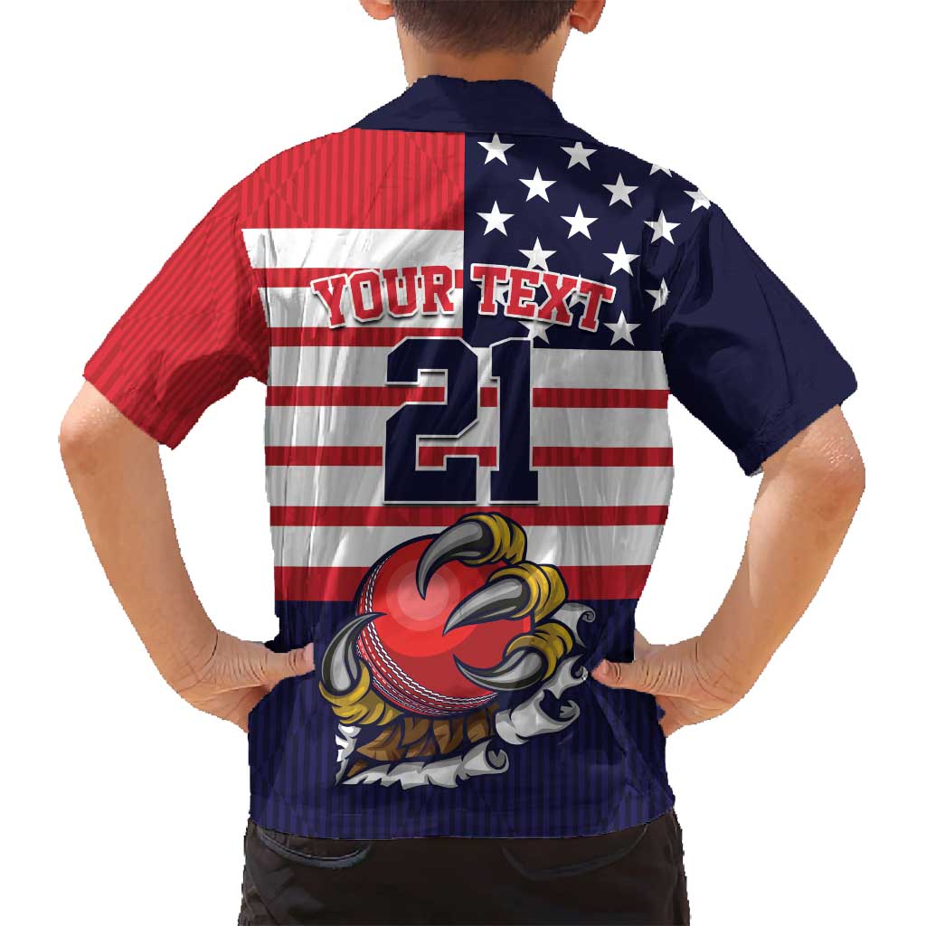 United States Cricket Custom Family Matching Off Shoulder Maxi Dress and Hawaiian Shirt Team USA One For All