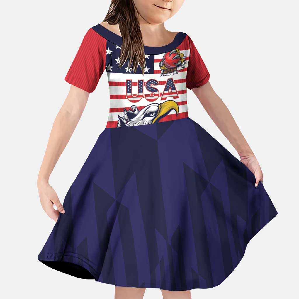 United States Cricket Custom Family Matching Off Shoulder Maxi Dress and Hawaiian Shirt Team USA One For All