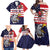 United States Cricket Custom Family Matching Off Shoulder Maxi Dress and Hawaiian Shirt Team USA One For All