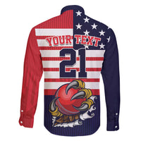 United States Cricket Custom Family Matching Off Shoulder Maxi Dress and Hawaiian Shirt Team USA One For All