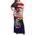United States Cricket Custom Family Matching Off Shoulder Maxi Dress and Hawaiian Shirt Team USA One For All