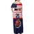 United States Cricket Custom Family Matching Off Shoulder Maxi Dress and Hawaiian Shirt Team USA One For All