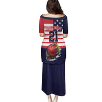 United States Cricket Custom Family Matching Puletasi and Hawaiian Shirt Team USA One For All