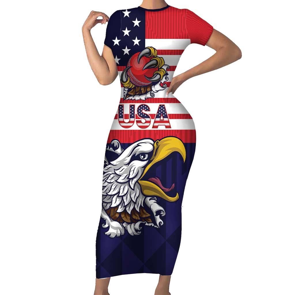 United States Cricket Custom Family Matching Short Sleeve Bodycon Dress and Hawaiian Shirt Team USA One For All