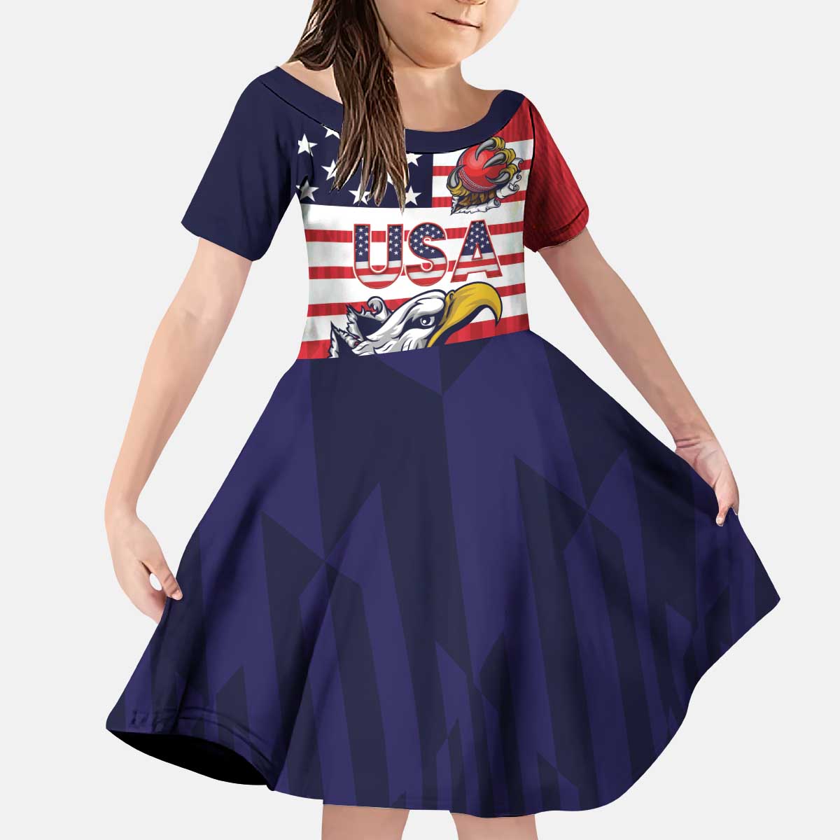 United States Cricket Custom Kid Short Sleeve Dress Team USA One For All