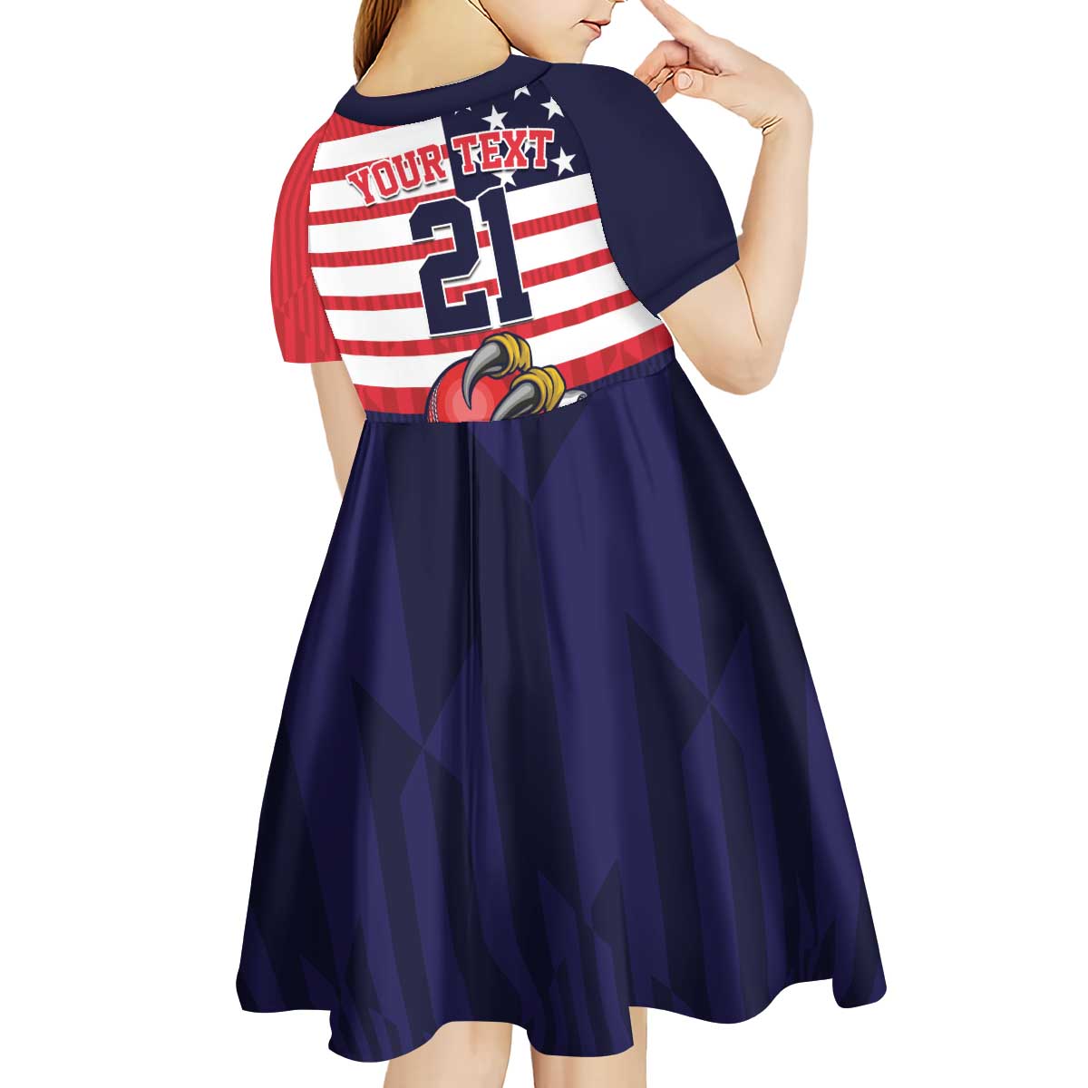 United States Cricket Custom Kid Short Sleeve Dress Team USA One For All