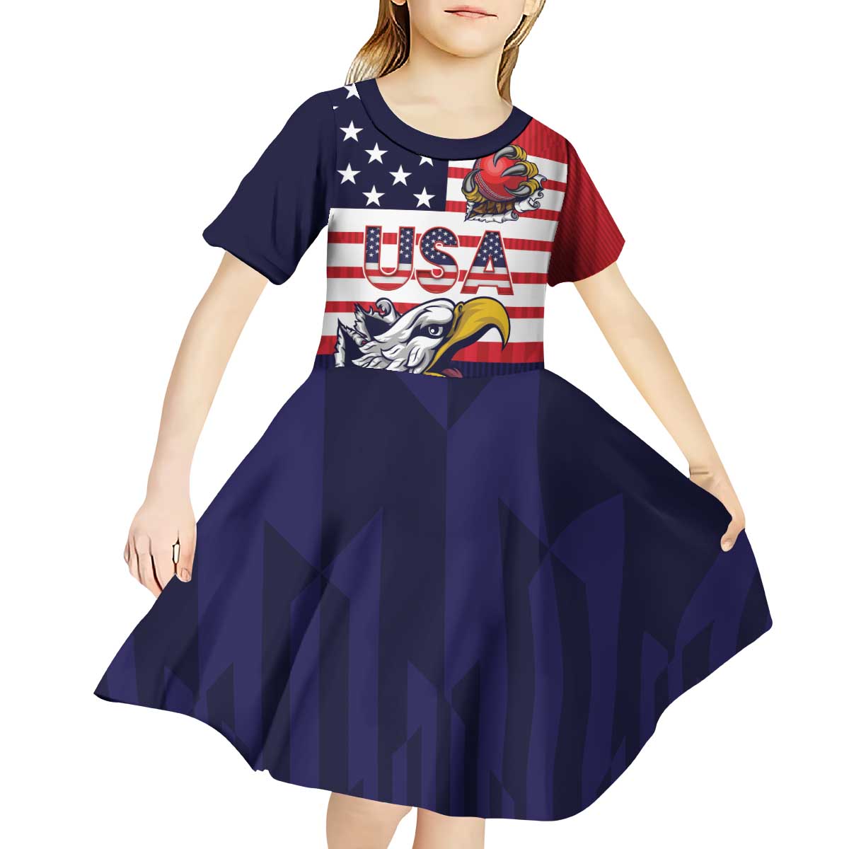 United States Cricket Custom Kid Short Sleeve Dress Team USA One For All