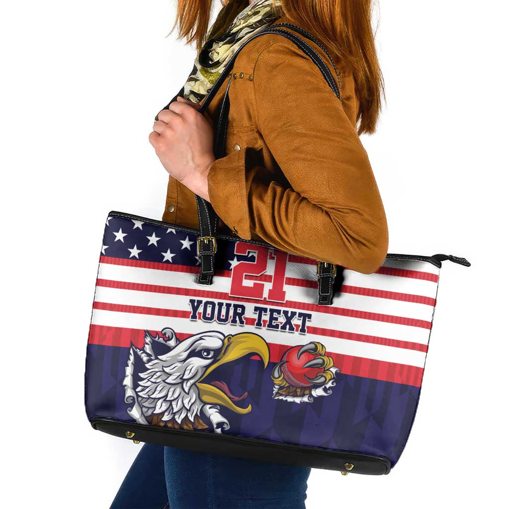 United States Cricket Custom Leather Tote Bag Team USA One For All