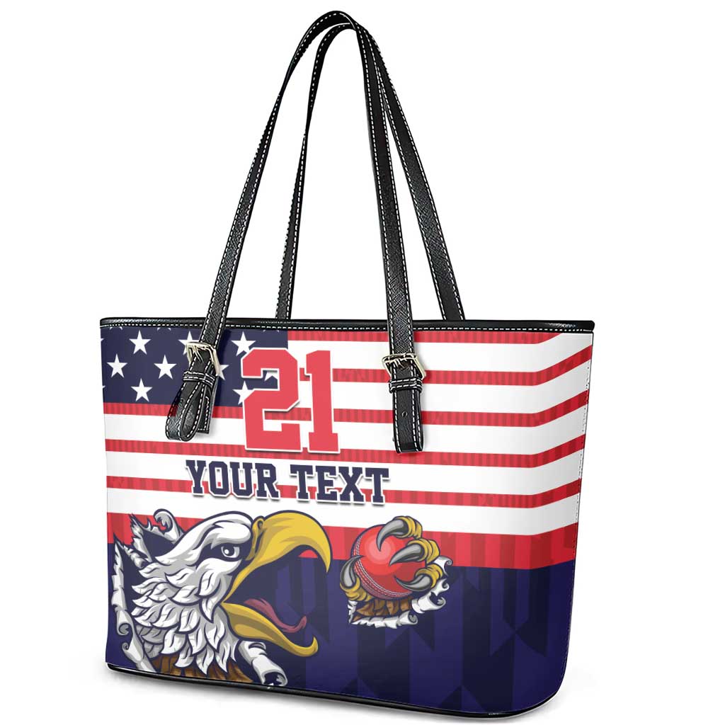United States Cricket Custom Leather Tote Bag Team USA One For All