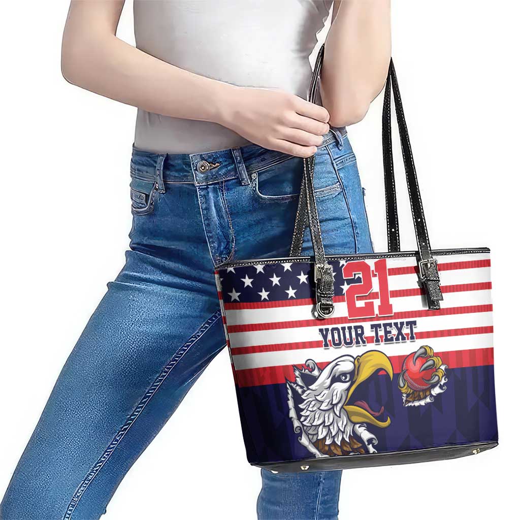 United States Cricket Custom Leather Tote Bag Team USA One For All