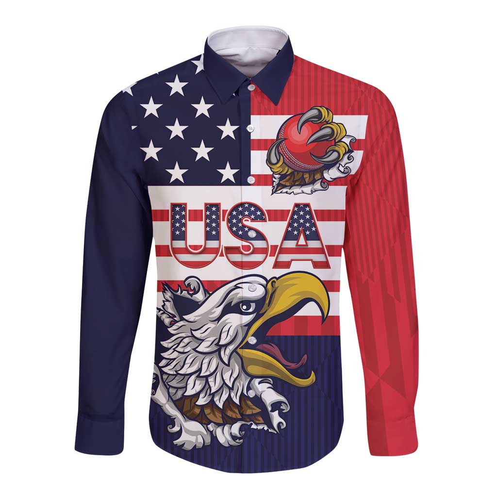 United States Cricket Custom Long Sleeve Button Shirt Team USA One For All