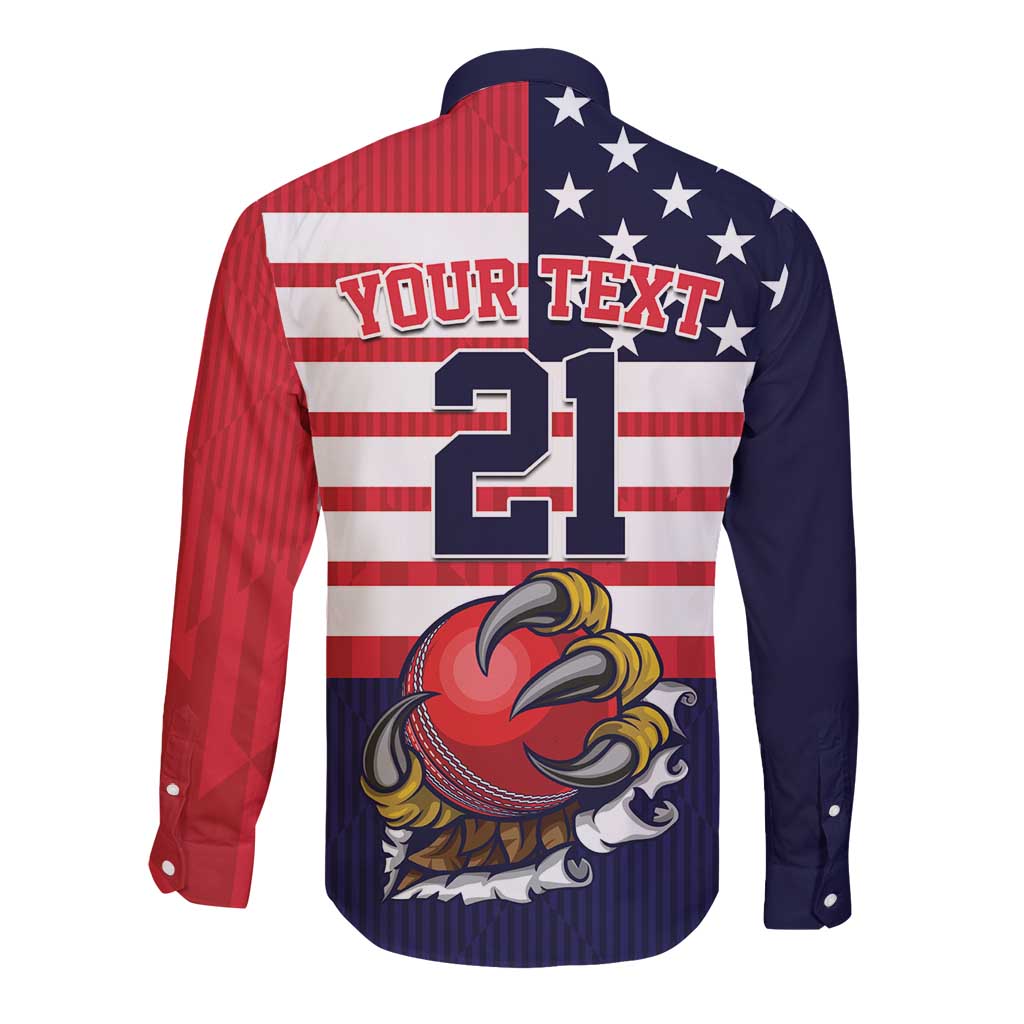 United States Cricket Custom Long Sleeve Button Shirt Team USA One For All