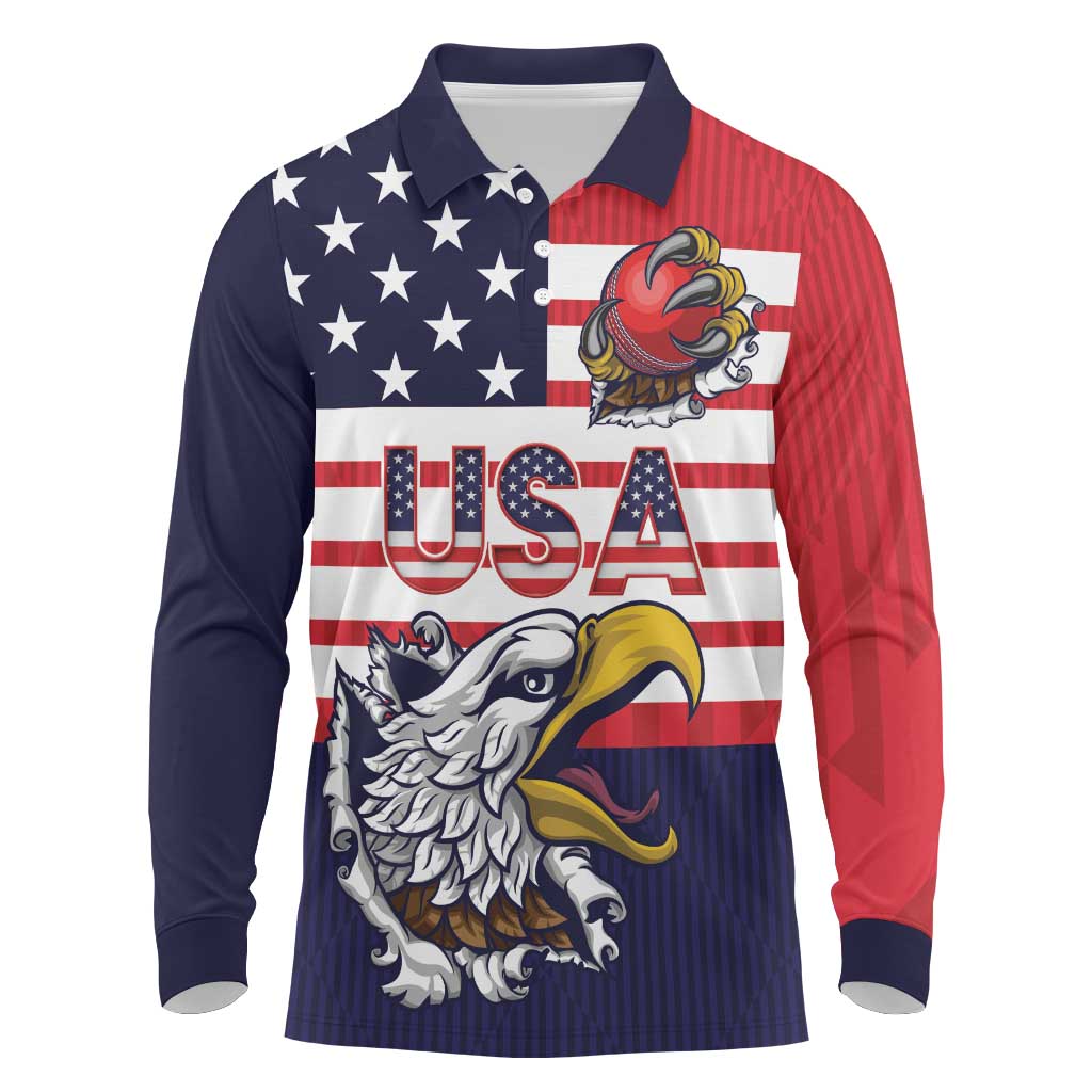 United States Cricket Custom Long Sleeve Polo Shirt Team USA One For All