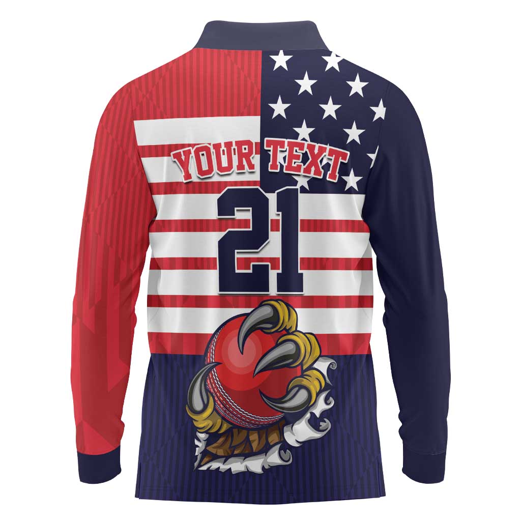 United States Cricket Custom Long Sleeve Polo Shirt Team USA One For All