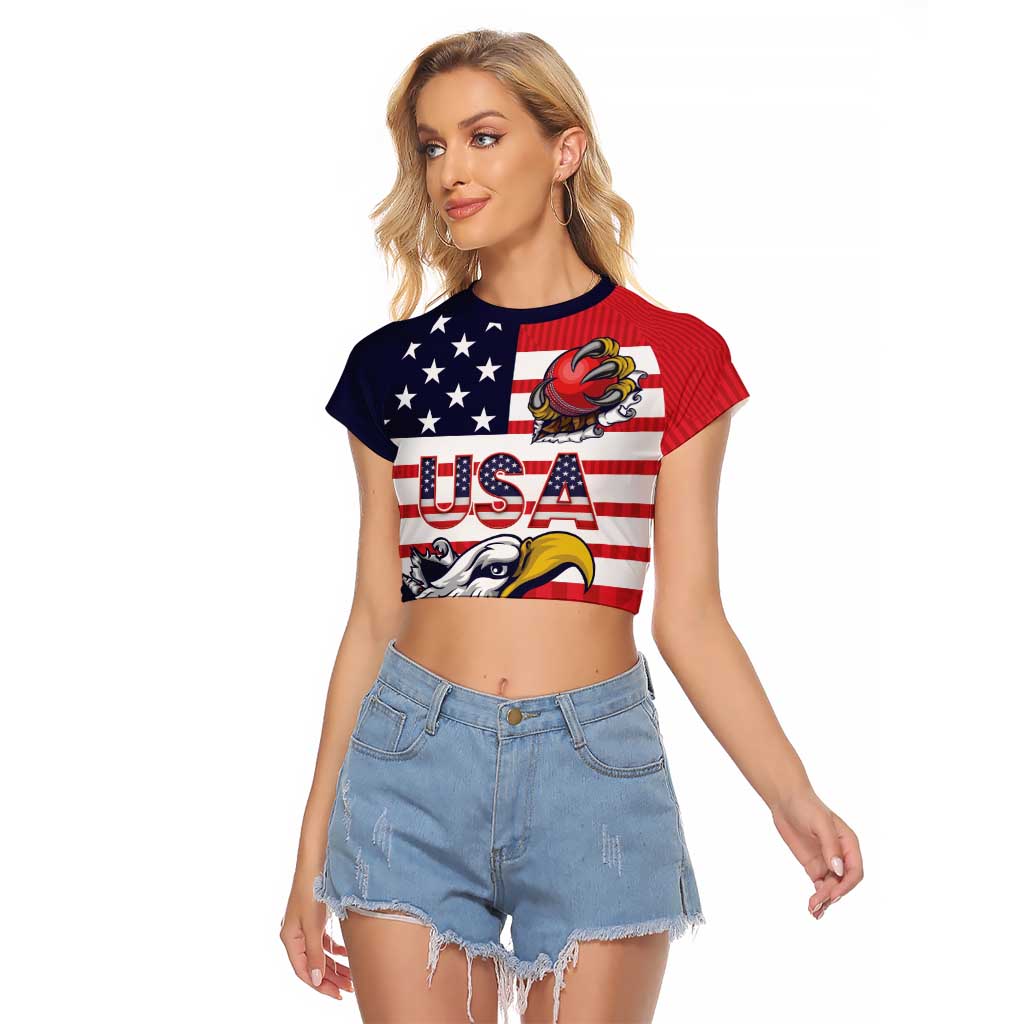 United States Cricket Custom Raglan Cropped T Shirt Team USA One For All