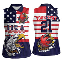 United States Cricket Custom Women Sleeveless Polo Shirt Team USA One For All