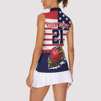 United States Cricket Custom Women Sleeveless Polo Shirt Team USA One For All