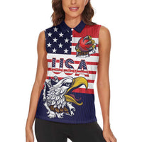 United States Cricket Custom Women Sleeveless Polo Shirt Team USA One For All