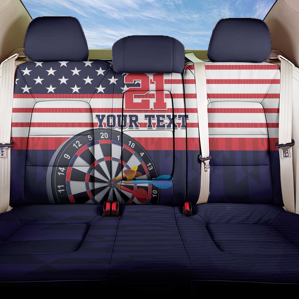 United States Dart Custom Back Car Seat Cover Team USA One For All