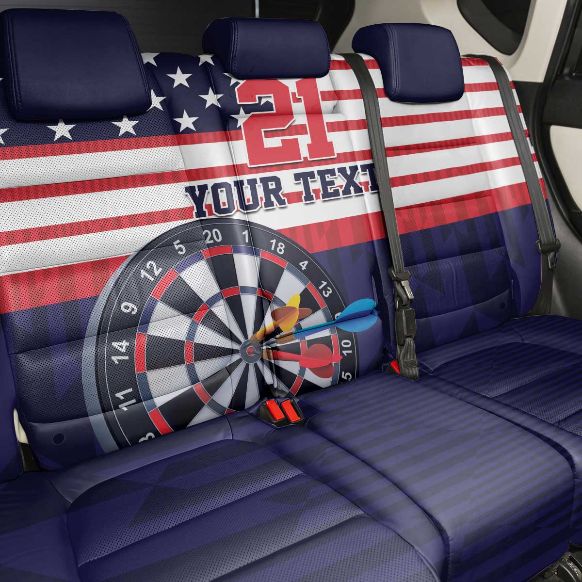 United States Dart Custom Back Car Seat Cover Team USA One For All