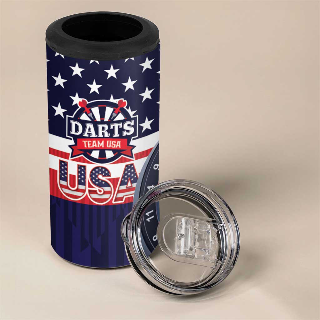 United States Dart Custom 4 in 1 Can Cooler Tumbler Team USA One For All