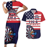United States Dart Custom Couples Matching Short Sleeve Bodycon Dress and Hawaiian Shirt Team USA One For All