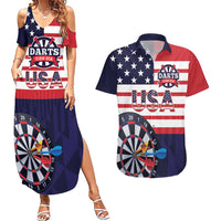 United States Dart Custom Couples Matching Summer Maxi Dress and Hawaiian Shirt Team USA One For All